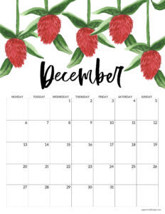 free printable 2021 floral calendar monday start paper trail design