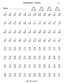 multiplication division facts practice worksheets 14 pages pdf