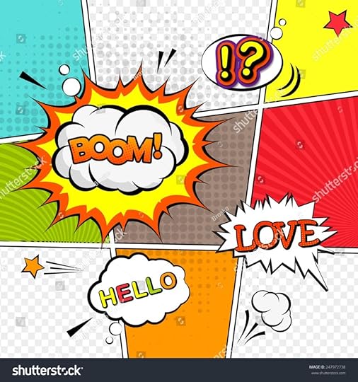 vector mock up of a typical comic book page with various speech bubbles