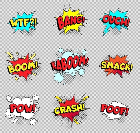comic speech bubbles cartoon explosions text balloons wtf bang ouch