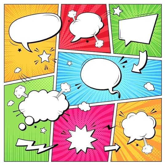 premium vector empty comic page mockup with color background element