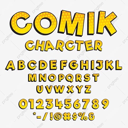 creative comic style letter characters font with numbered font 3d