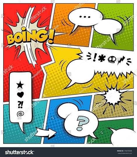 a high detail color vector mock up of a typical comic book page with