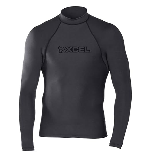 xcel military diver long sleeve rash guard black