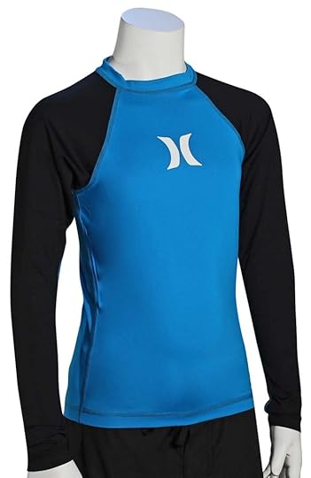 hurley boys one only ls rash guard cyan black for sale at