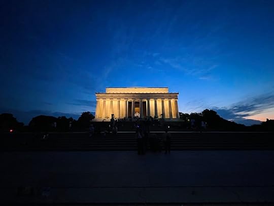Lincoln Memorial at night wide angle