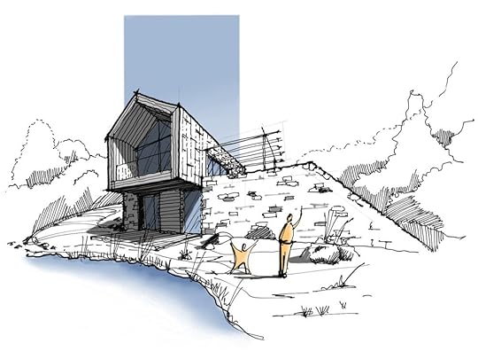 Exterior 2-point perspective drawing