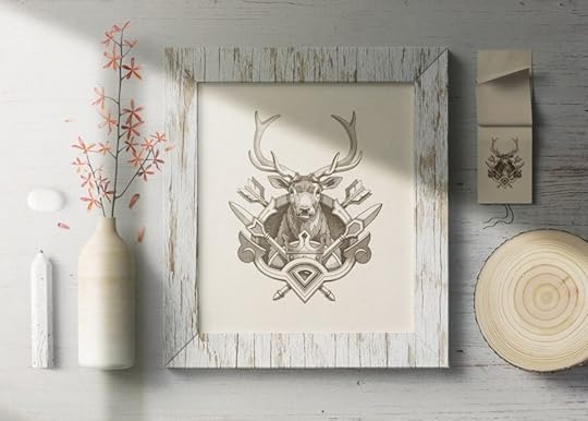 frame with shadow overlay mockup top view