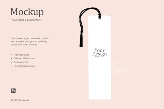 2 x 7 bookmark with tassel mockup compatible w affinity designer