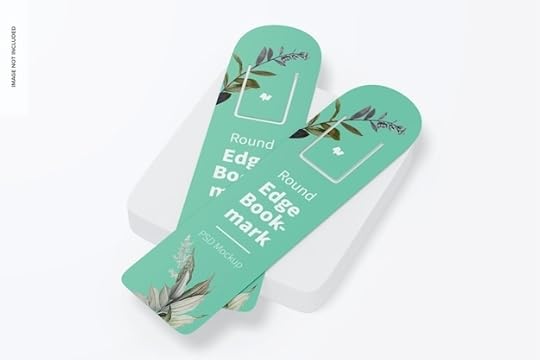 free psd round edge bookmarks mockup perspective