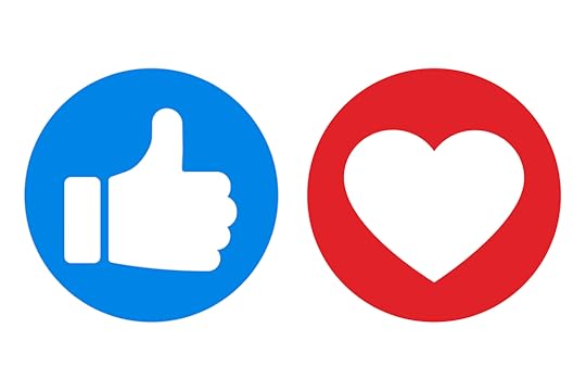 A large heart and thumbs-up icon to represent social media success by a gym.