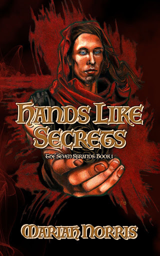The cover of Hands Like Secrets shows a shadowy figure reaching out with his hand