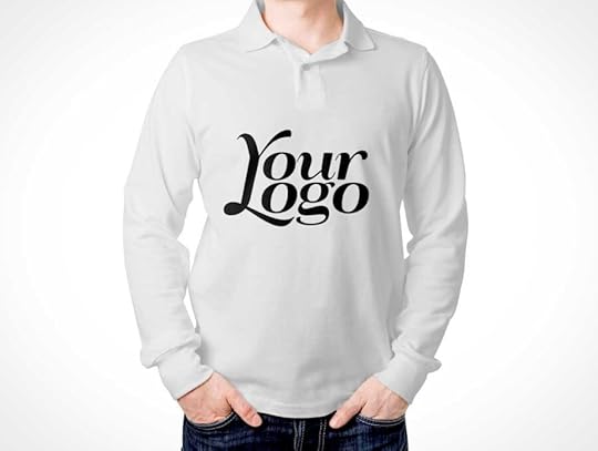 mens long sleeved polo t shirt front back psd mockup psd mockups