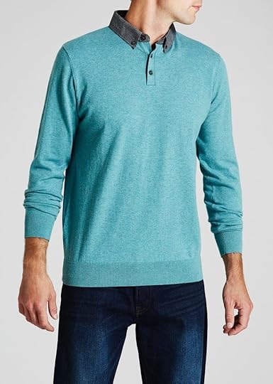 mock collar polo shirt teal matalan