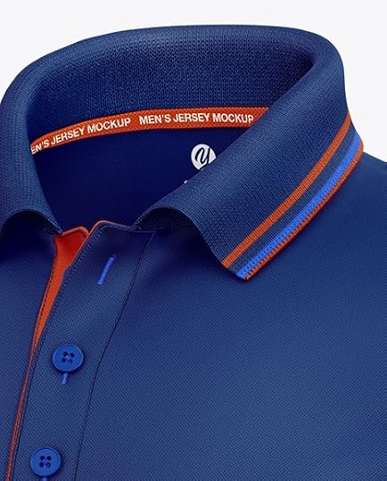 mens short sleeve polo shirt mockup in apparel mockups on yellow