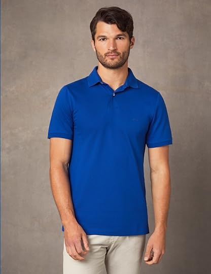 537 mens heather regular short sleeve polo shirt back view