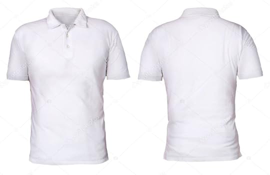 blank polo shirt mock template front back view isolated white stock