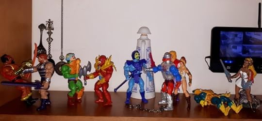 Fisto punches out Jitsu, Duncan fights Beast-Man, She-Ra has beatne Mer-Man and Roboto protects Adam and Teela from Skeletor's havoc staff.