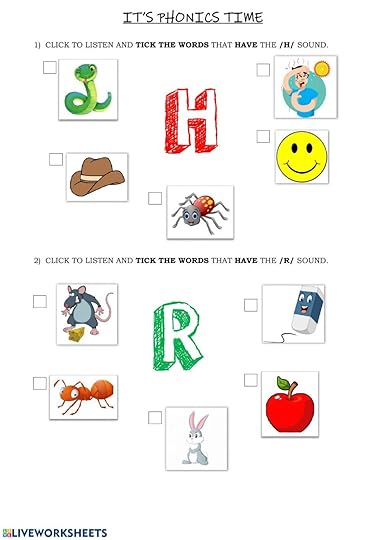 phonics group 2 h r worksheet