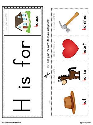 letter h beginning sound flipbook printable color letter h