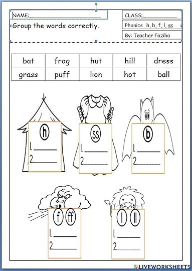 phonics h b l f ss worksheet