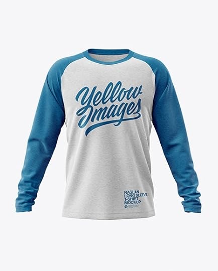 melange mens raglan long sleeve t shirt mockup