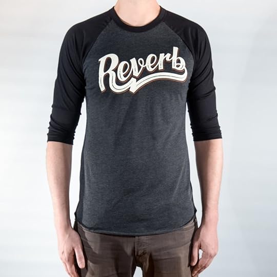 reverb baseball t shirt large black reverb