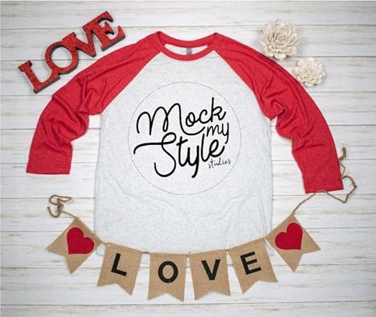 valentines day shirt mockup baseball tee red mockup next level etsy