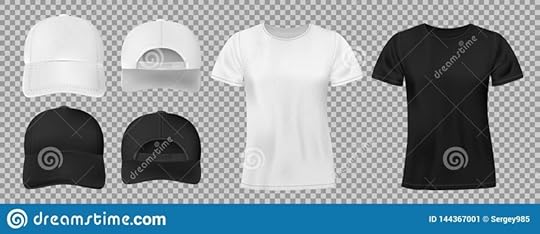 set of sports wear template black and white baseball cap and t shirt