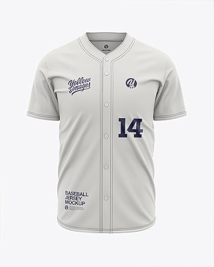 mens baseball jersey mockup front view in apparel mockups on yellow