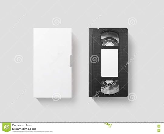 blank white video cassette tape mockup top view clipping path stock