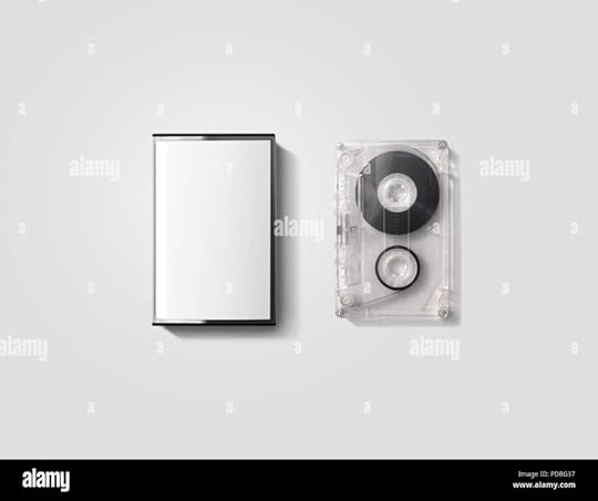 blank cassette tape box design mockup isolated clipping path vintage