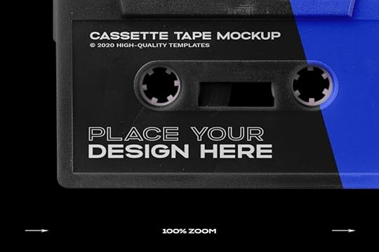 cassette tape mockup bundle plastic in stationery mockups on yellow
