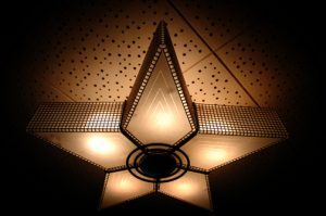 light fixture in shape of a star