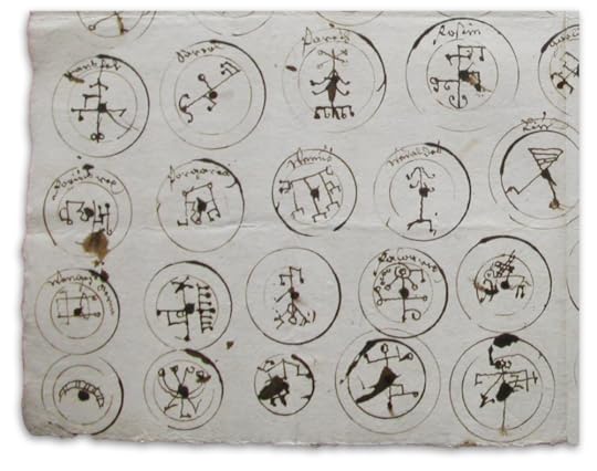 [close up, bottom left] 72 Devil's Seals from the trial records of Ludwig Perkhofer, 1683