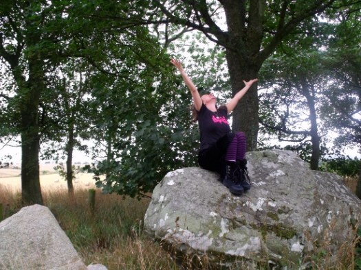 Scottish author Ailish Sinclair at Berrybrae Stone Circle