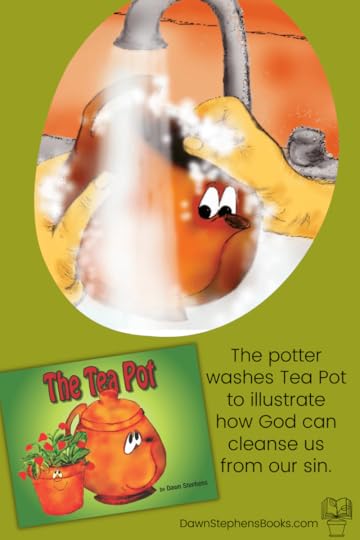 The Tea Pot book illustrates what can wash my sin away
