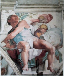 Michaelangelo's Jonah on the Sistine Chapel (Wikimedia Commons)