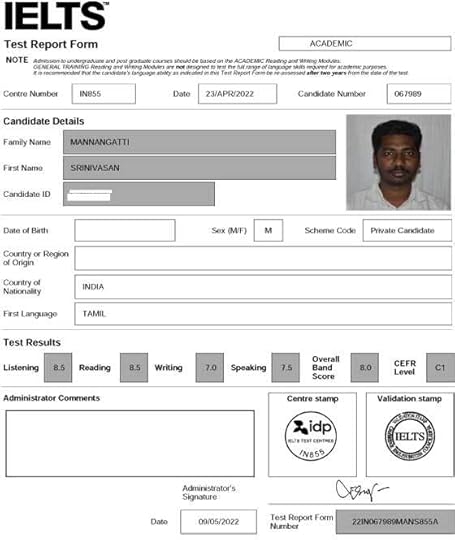 Best IELTS test result May 2022