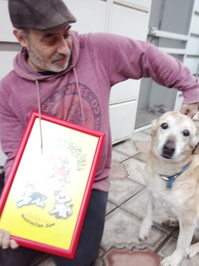 Princess, Maximilian Sam and a poster of the book cover