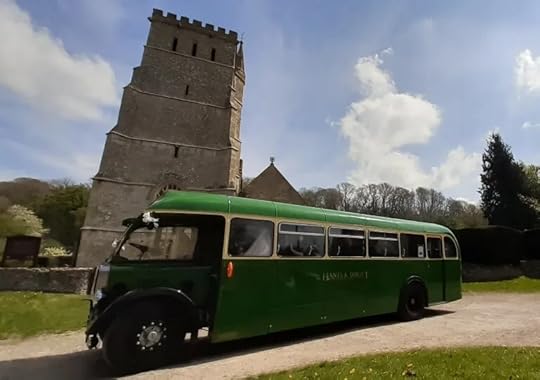 picture of vintage bus at wedding