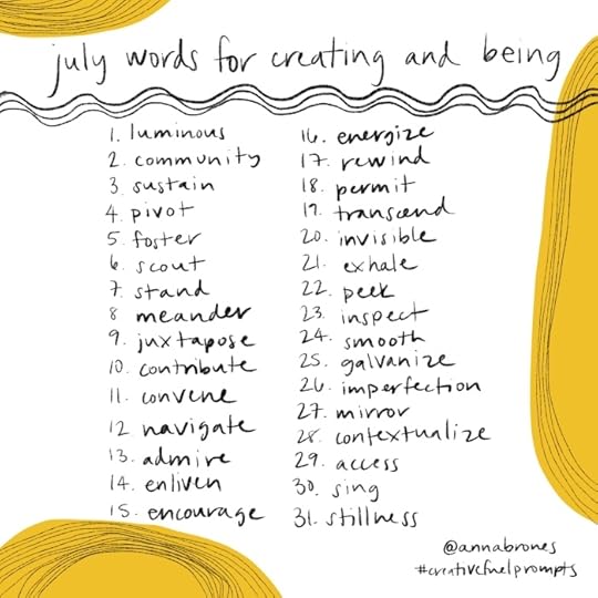 july words for creating and being by anna brones