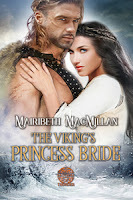a viking man embrcing a woman with long dark hair in a flowing white dress. the bottom of the cover shows a snow-covered landscape.