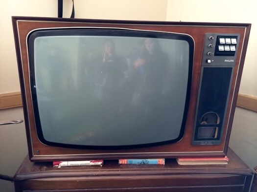 television from the 70s in a lighthouse in a castle