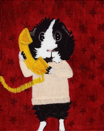 Rachel E Smith guinea pig painting Thaddeus