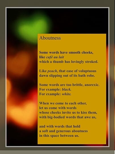 Copy of Aboutness poem by Shutta Crum.
