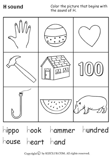 h sound worksheet for pre k kindergarten lesson planet