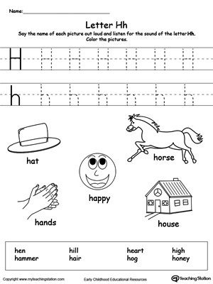 recognize the sound of the letter h myteachingstationcom