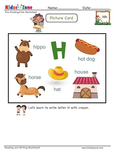 picture cards letter h worksheet recognize letter by linking to words