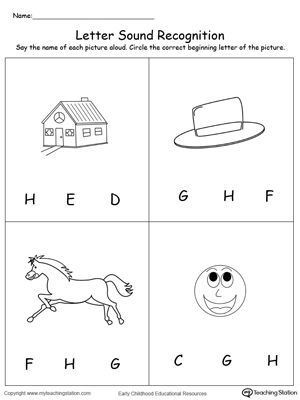 recognize the sound of the letter h english worksheets for kids